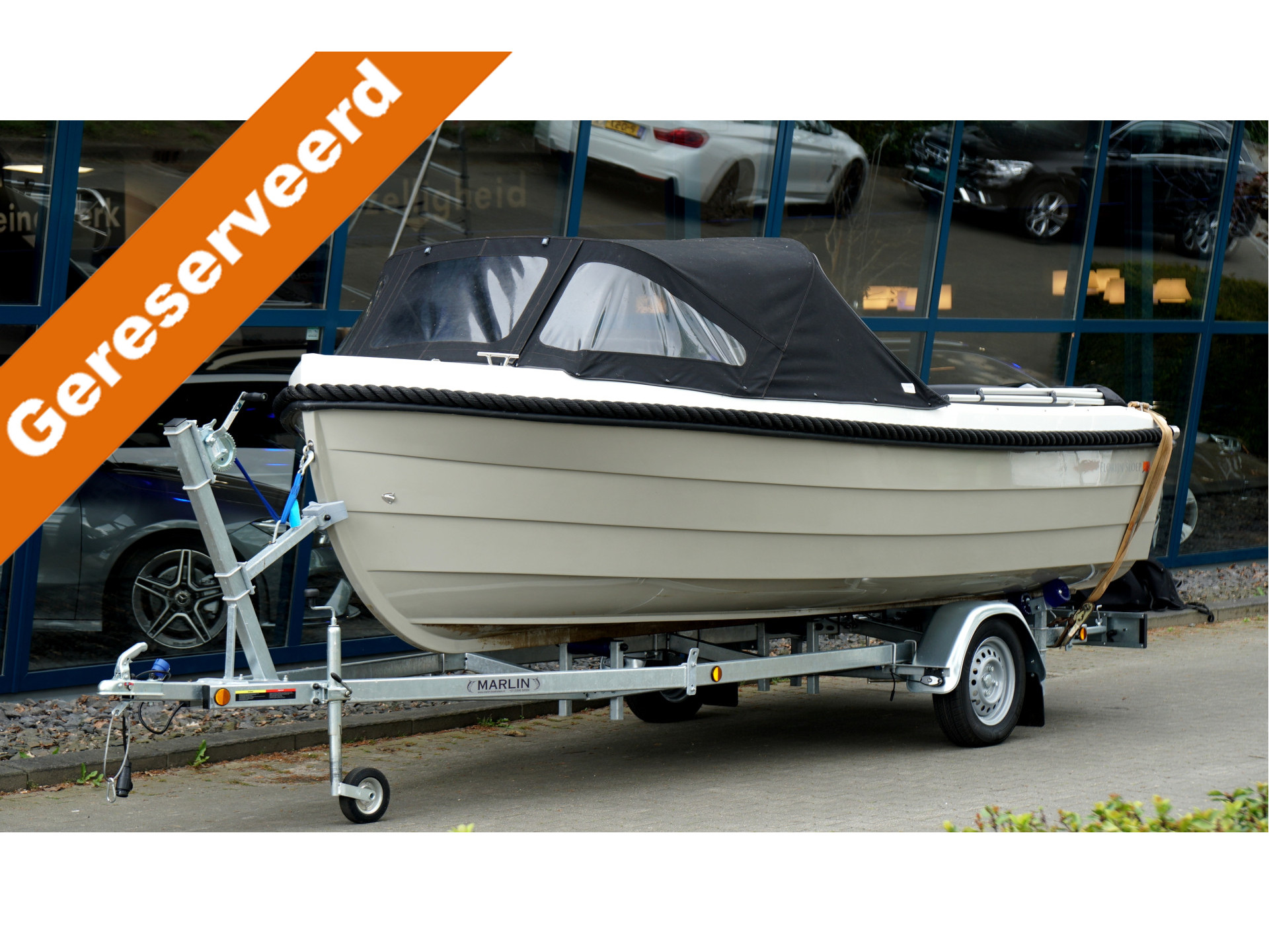 Foto van Florijn Sloep 20pk Mercury (geen vaarbewijs nodig) inclusief Marlin Trailer, 6-8 persoons!